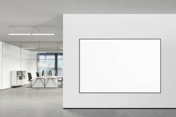 istock Blank poster on the wall in modern office 808958066