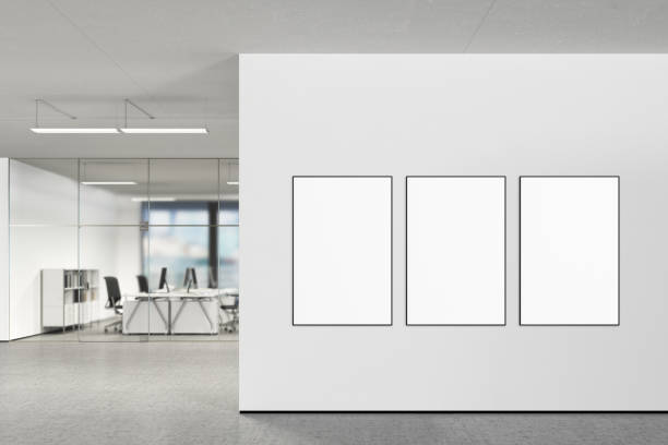 istock Blank poster on the wall in modern office 808959272