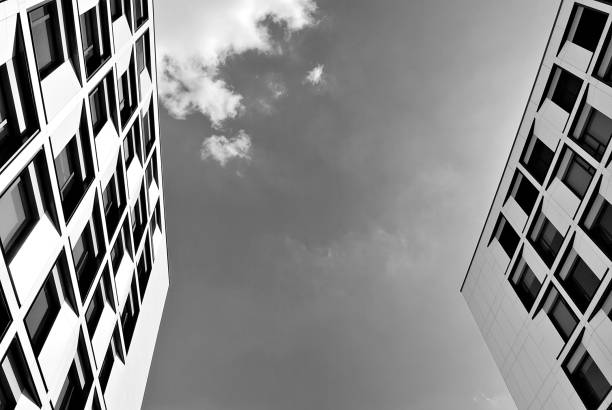 istock Modern business office building exterior. Black and white 808968500