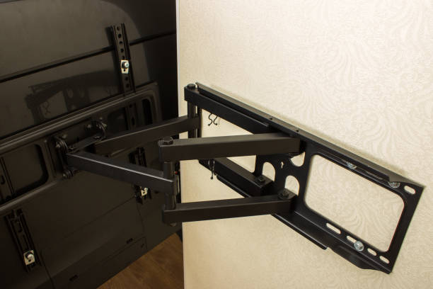 istock LCD display on the TV bracket. Swivel bracket for TV 808970200
