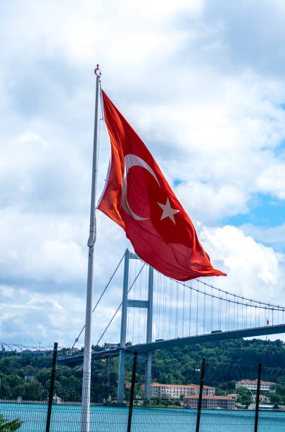 istock Turkish flag waving in the wind 808981590
