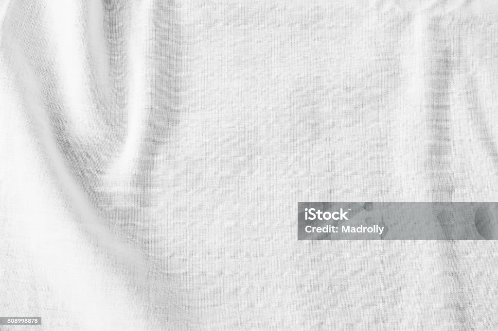 White crumpled sheet fabric texture White background of crumpled sheet fabric texture Abstract Stock Photo