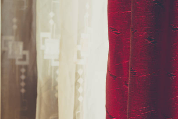istock White and red crumpled curtain 809007064