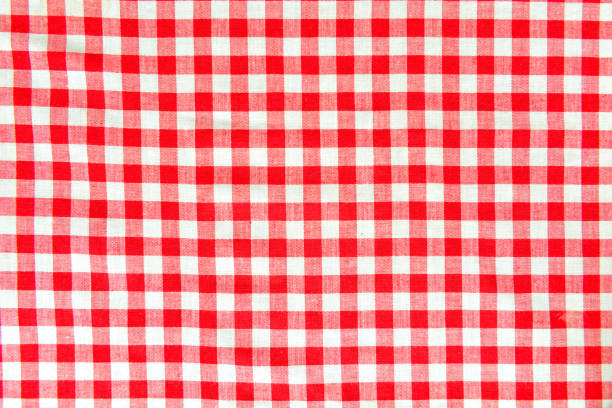 motivo vichy rosso e bianco - gingham pattern foto e immagini stock