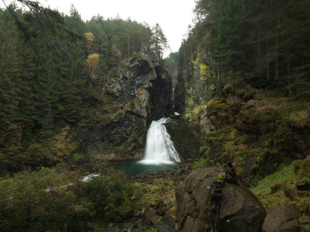 Dolomites are famous for beautiful waterfalls. Streams of water rushing in create a magical picture.