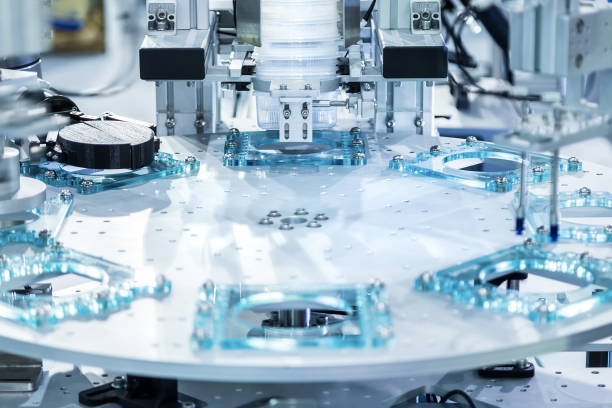 istock Automatic robot in assembly line working in factory. Smart factory industry 4.0 concept. 809056154