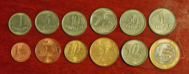 istock brazilian coins - Real coins 809067238