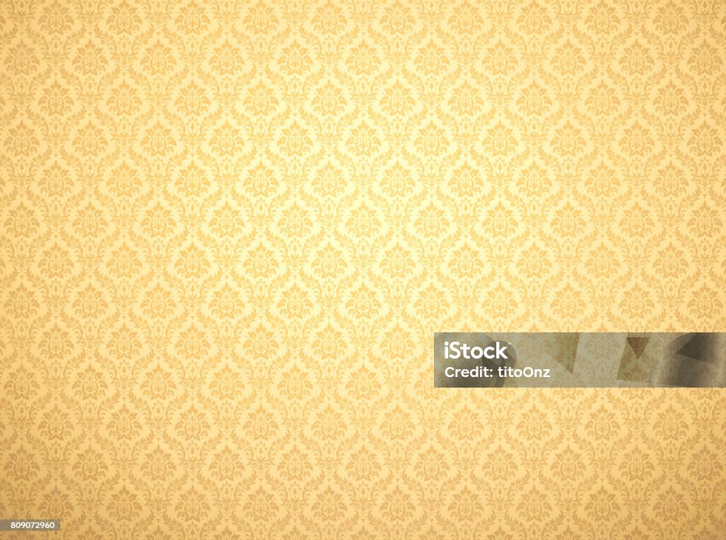 Gold damask pattern background Golden damask wallpaper with floral patterns Backgrounds Stock Photo