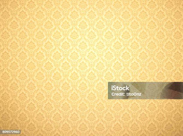 Gold Damask Pattern Background Stock Photo - Download Image Now - Backgrounds, Royalty, Pattern