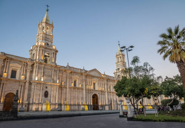 istock Cathedral at Plaza de Armas - Arequipa, Peru 809076654