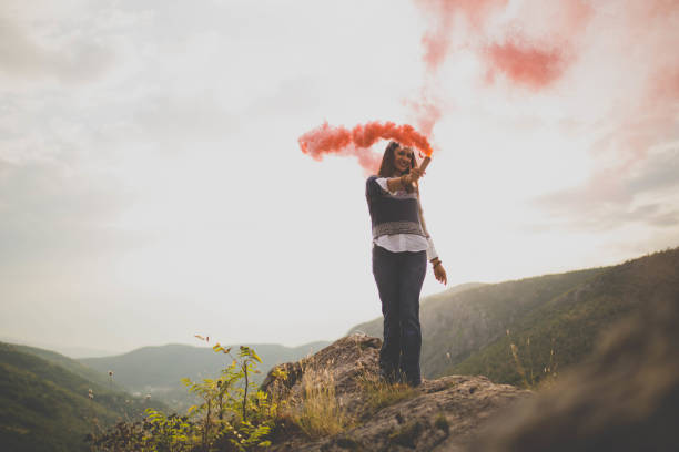 istock Girl on the mountain 809086574
