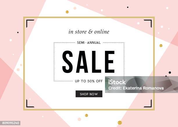 Sale Banner Design09 Stock Illustration - Download Image Now - Sale, Pastel Colored, Pink Color