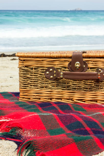 istock Picnic basket by the seaside 809095398