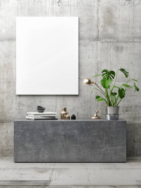 istock poster in hipster interior, minimalism concept concrete interior 809100844