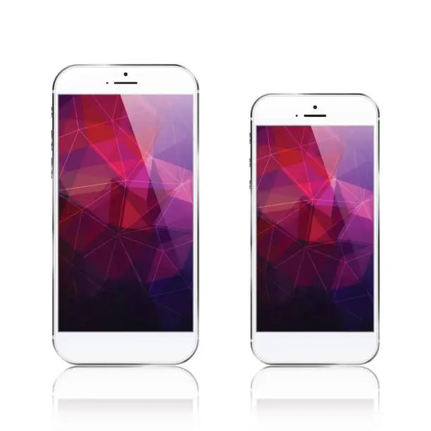 Vector illustration of iPhone 6 plus / triangular abstract background