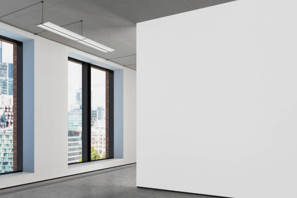 istock Blanck wall in the gallery mockup 809260754