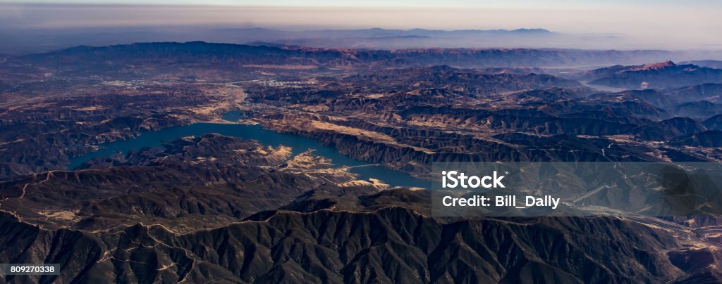 Castaic Lake Aerial view of Castaic Lake north of Los Angeles Lake Stock Photo