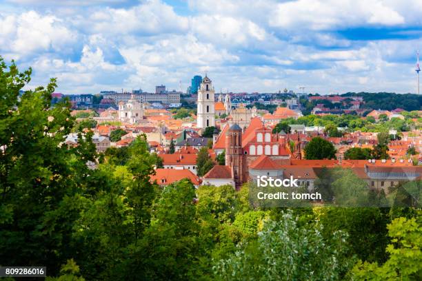 Vilnius Cityscape Lithuania Stock Photo - Download Image Now - Lithuania, Above, Aerial View