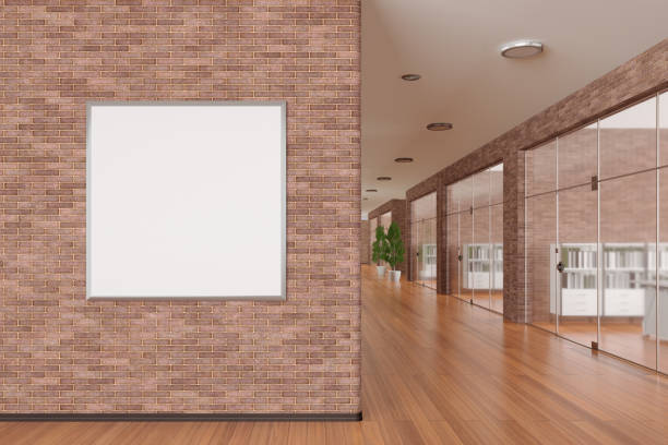 istock Blank poster on the wall in modern office interior 809288662