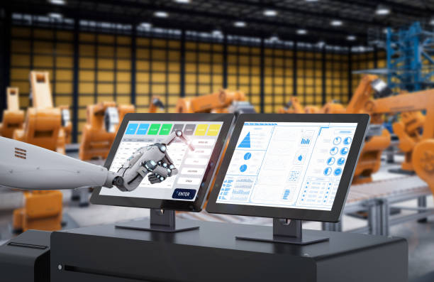 istock robot working on monitor screen 809288982