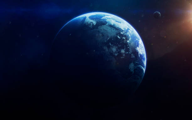 istock Little blue planet Earth in deep space. Elements of this image furnished by NASA 809295630