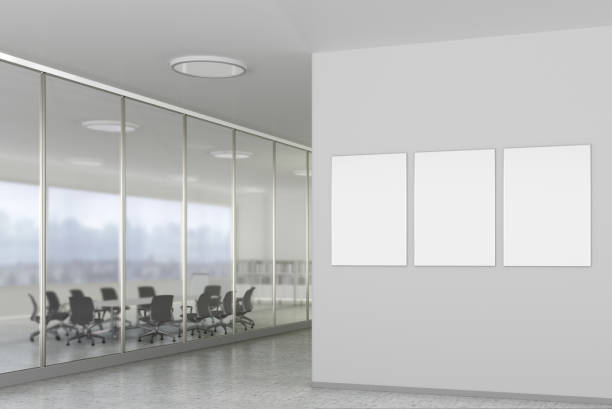 istock Blank poster on the wall in modern office interior 809310086