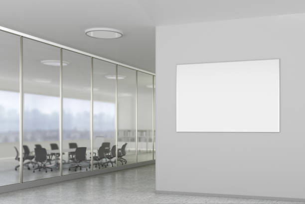istock Blank poster on the wall in modern office interior 809312822