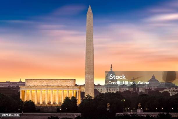 New Dawn Over Washington Stock Photo - Download Image Now - Washington DC, Urban Skyline, Monument