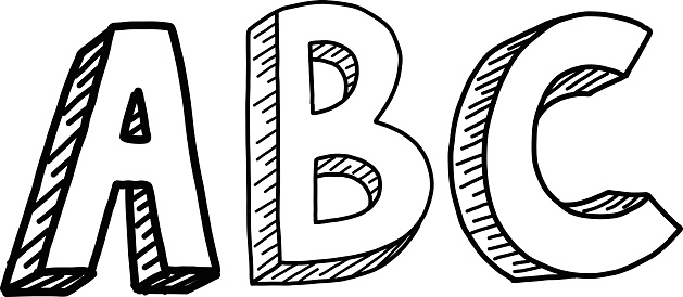 Hand Drawn School Themed Elements Abc Lettering Stock Illustration ...