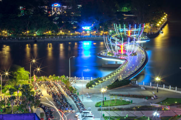 istock Ninh Kieu wharf at night change over time shows 809579332