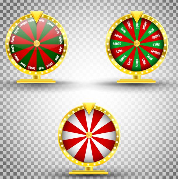 istock three set wheel of fortune gold realistic.Jackpot concept template 809587412