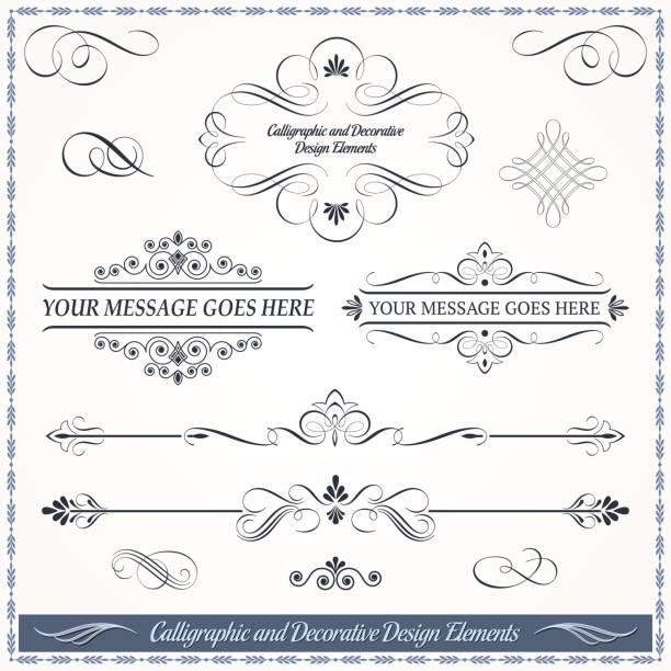 Calligraphic and Decorative Design Patterns Collection vector art illustration