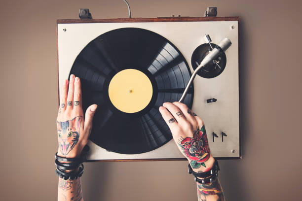 istock Vinyl Audio Music Rhythm Playing Tattoo Art Concept 809684954