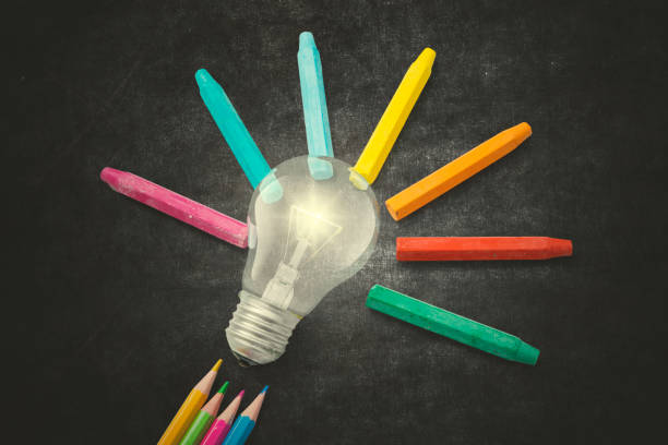 istock Bright lamp and color pencils 809785054