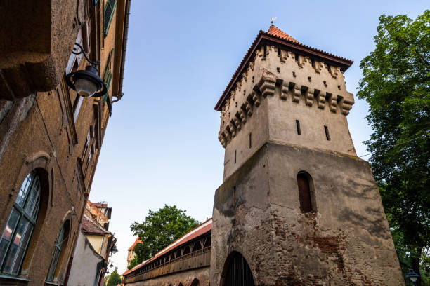istock Ancient medieval architecture in Sibiu, Transylvania, Romania 809804208
