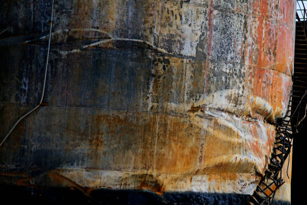istock Closeup burnt oil tank 809808994