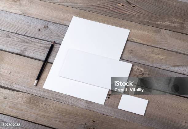 Branding Identity Mockup Stock Photo - Download Image Now - Letterhead, Envelope, Template