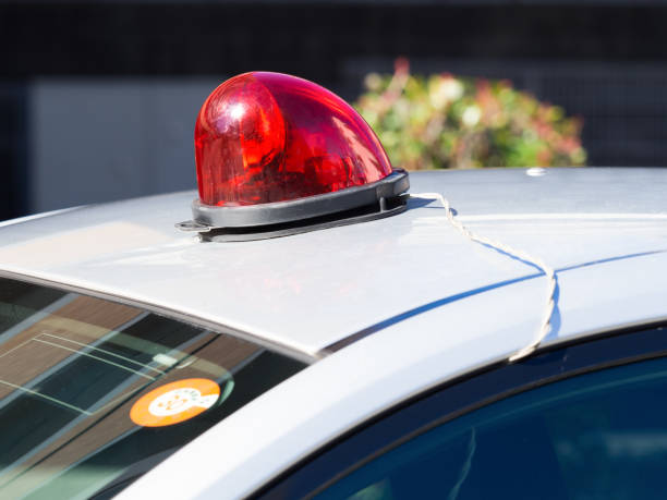 istock Police car waiting at the fire site 809811654
