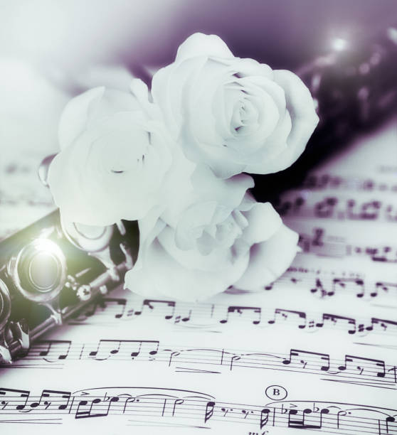 istock Music with flute and roses: Romance! 809820648