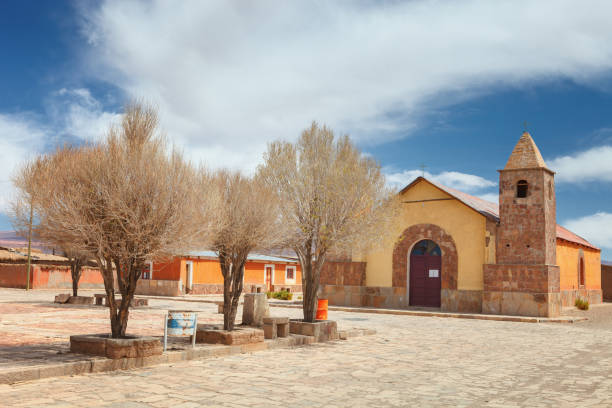 Divine Mercy church of Villa Alota, north Lipez province, Bolivia stock photo
