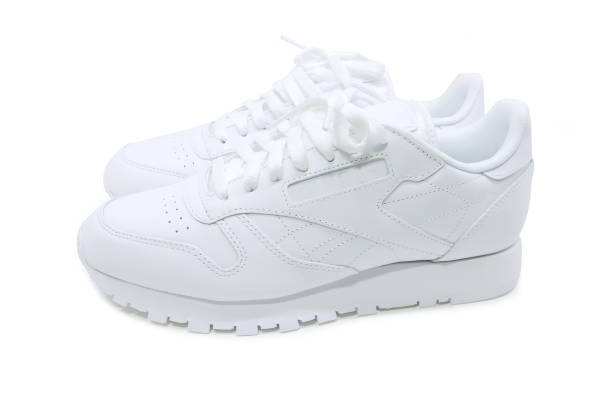 istock White leather shoes,sneakers 809846214