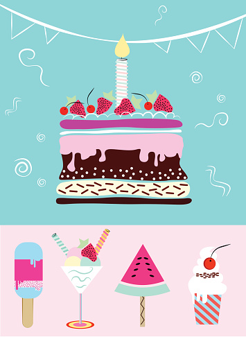Cake Cupcakes Ice Cream Collection Of Cute Funny Birthday Item Wedding Anniversary Birthday Valentins Day Party Invitations Stock Illustration - Download Image Now - iStock Cake Cupcakes Ice Cream Collection Of Cute Funny Birthday Item Wedding Anniversary Birthday Valentins Day Party Invitations Stock Illustration - Download Image Now - iStock