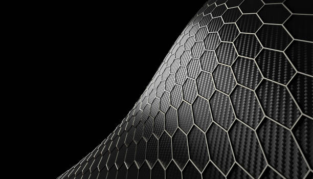 hexagonal carbon fiber texture - carbon fibre imagens e fotografias de stock