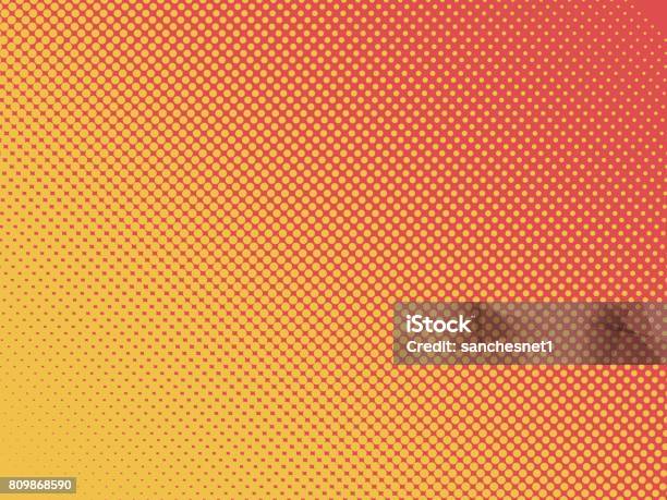 Pop Art Background Stock Illustration - Download Image Now - Orange Color, Color Gradient, Pattern