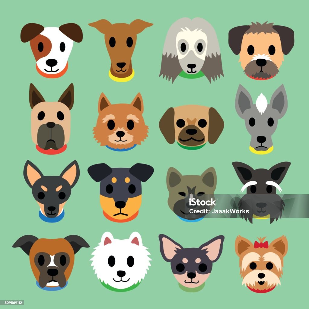 Set Of Vector Cartoon Dogs Stock Illustration - Download Image Now - Boxer  - Dog, Terrier, Animal - iStock