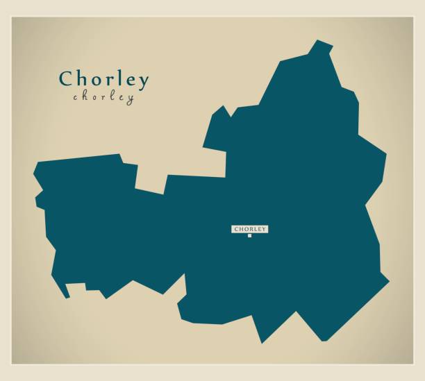 Modern Map Chorley District Of Lancashire England Uk Stock Modern Map Chorley District Of Lancashire England Uk 