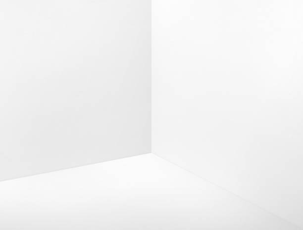 istock Empty room corner painted in white color studio room background,Mock up template for display or montage of design or text 809873256