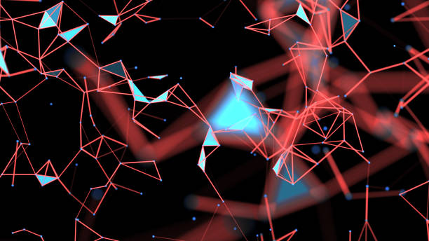 istock Red Abstract 3D Futuristic Network Background 809877718