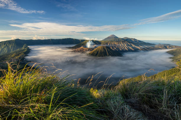 istock Beautiful landscape of Bromo valcano mountain, East Java, Indonesia 809877916