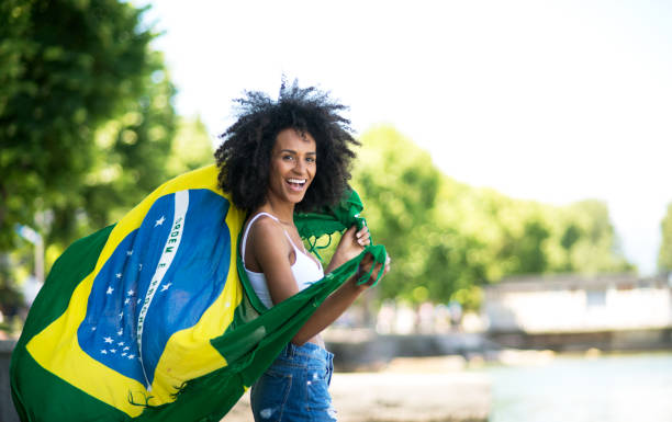 istock Waving the brazilian flag. 809907480